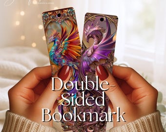 Fantasy Dragon Metal Bookmark, Double-Sided Bookmark, 2 Bookmarks for the Price of 1!