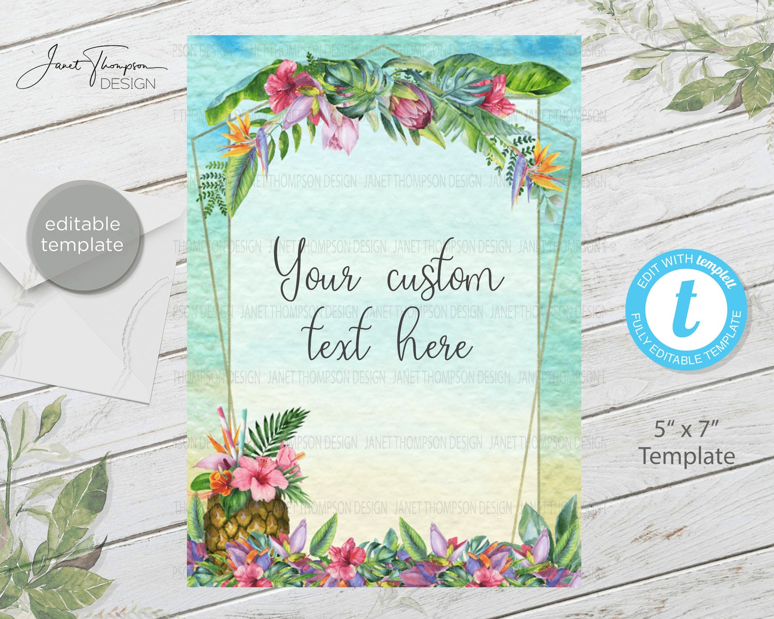 Custom Tropical Sign for Parties, Retail, Baby Shower, Bridal Showers ...