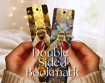Honey Bee Metal Bookmark, Double-Sided Bookmark, 2 Bookmarks for the Price of 1!