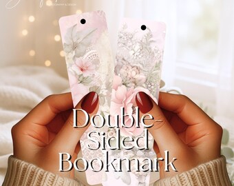 Pink Victorian Floral Metal Bookmark, Double-Sided, 2 Bookmarks for the Price of 1!