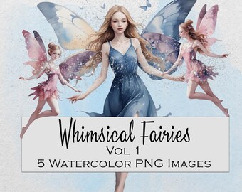 Magische Fee Clipart: PNG Bilder für Sublimation (5 JPEG)