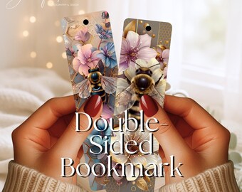 Honey Bee Metal Bookmark, Double-Sided Bookmark, 2 Bookmarks for the Price of 1!