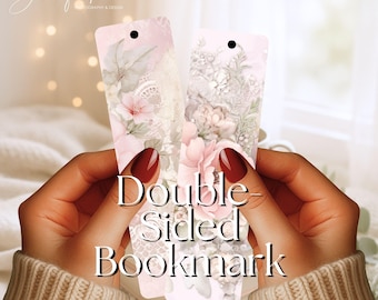 Pink Victorian Lace Bookmark, Double-Sided, 2 Designs on 1 Bookmark!