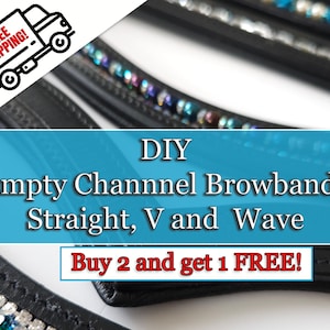 DIY Padded Browband: Black Bridle Leather, Empty Channel