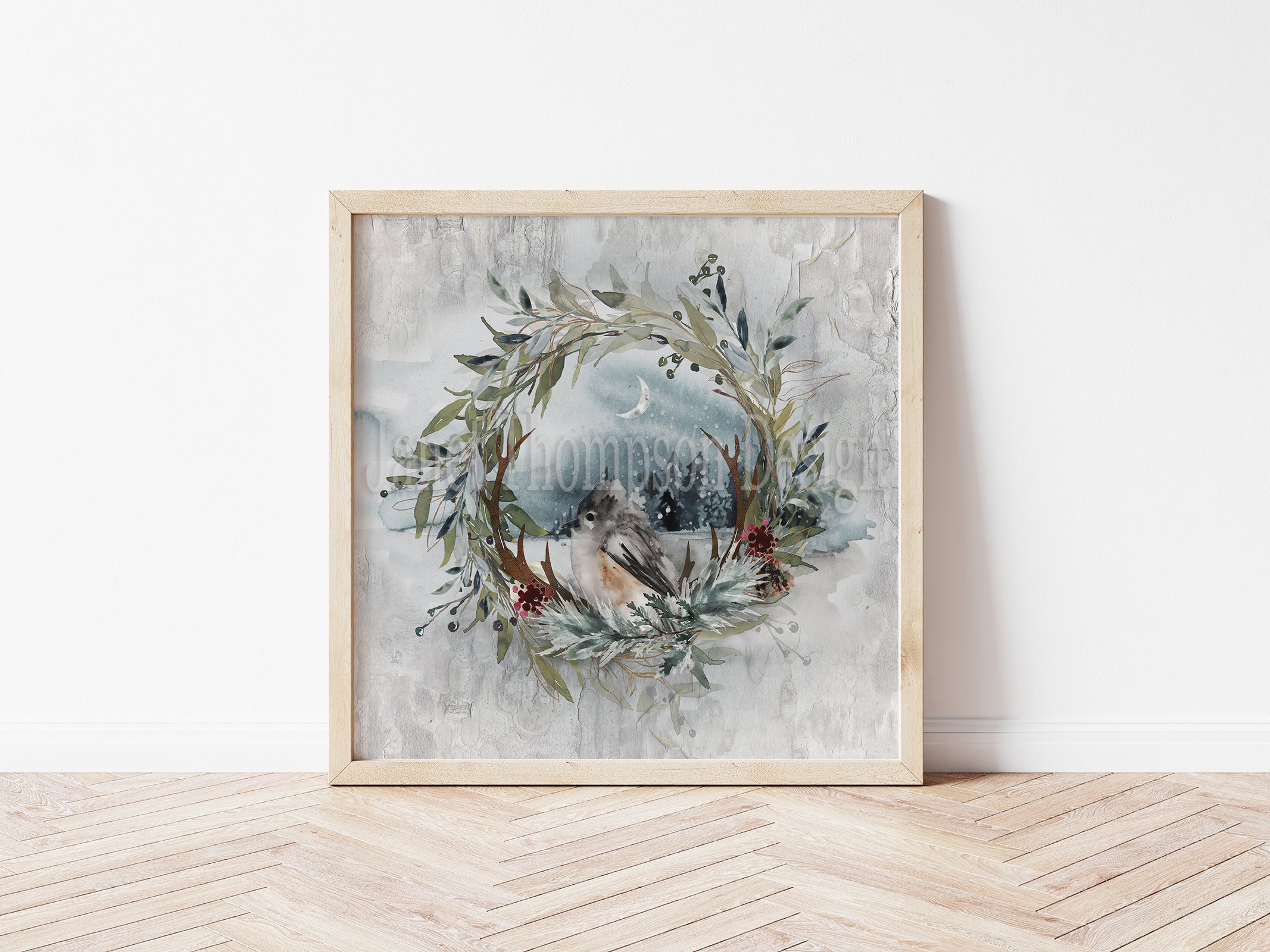 Winter Bird Scene Print Wildlife Wall Art Instant Download Etsy UK