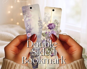 Purple Romantic Gothic Fantasy Metal Bookmark, 2-Sided Bookmark, 2 Bookmarks for the Price of 1!