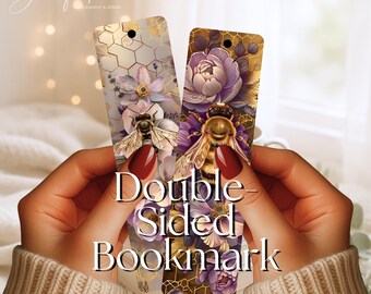 Honey Bee Metal Bookmark, Double-Sided Bookmark, 2 Bookmarks for the Price of 1!