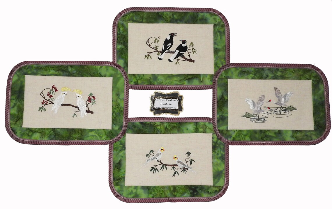 Placemats With Australian Embroidered Designs Etsy Australia