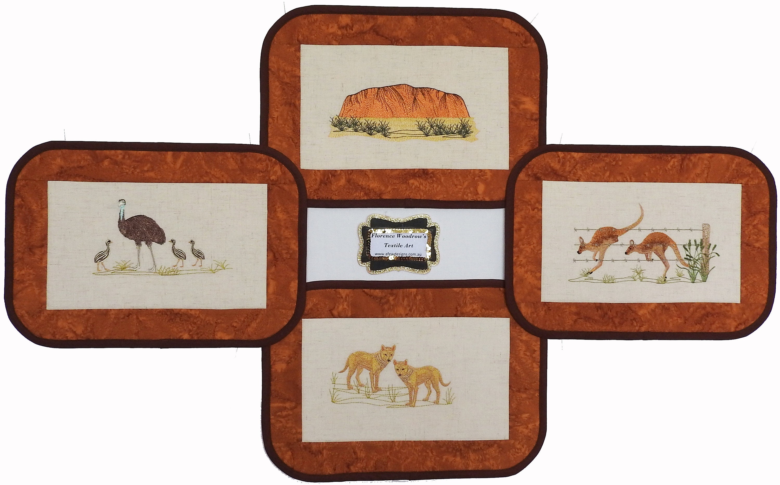 Placemats With Australian Embroidered Designs PM103 Etsy Australia