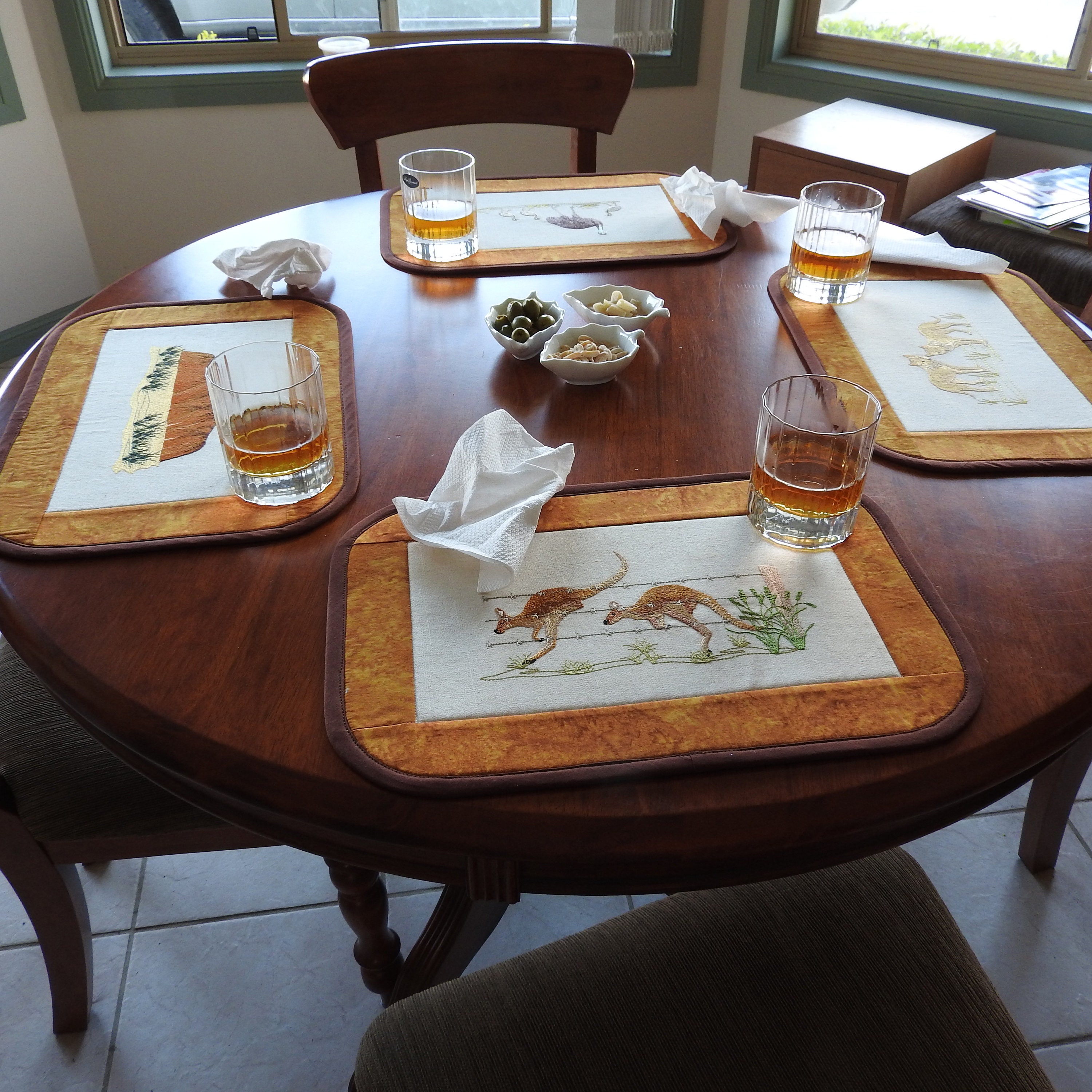 Placemats with Australian Embroidered Designs Etsy