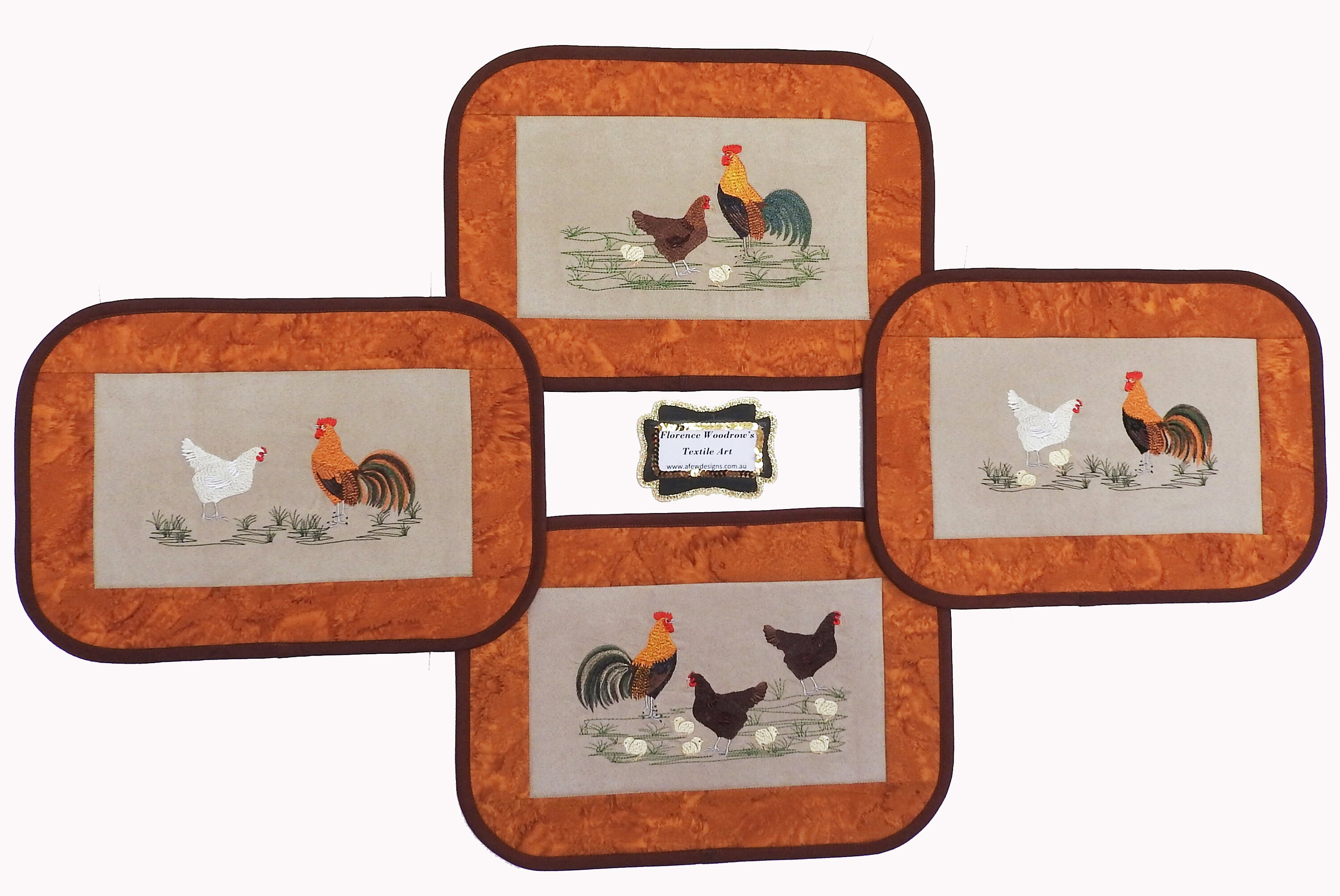 Placemats With Australian Embroidered Designs Etsy