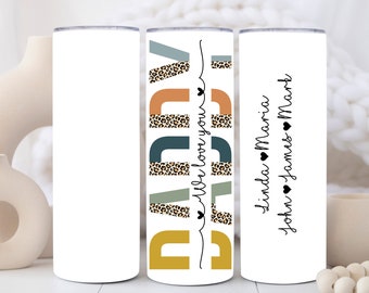 Personalized Tumbler, Gift For Dad, Custom Name Tumbler, Leopard Tumbler For Dad, Fathers Day Gift, Fathers Day Tumbler, Dad Travel Cup