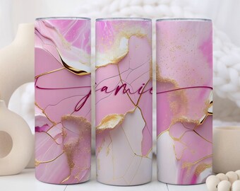 Custom Name Of Bridesmaid Tumbler, Custom Marble Tumbler, Personalized Marble Tumbler, Gift For Her, Pink Marble Gift For Her, Bachelorette