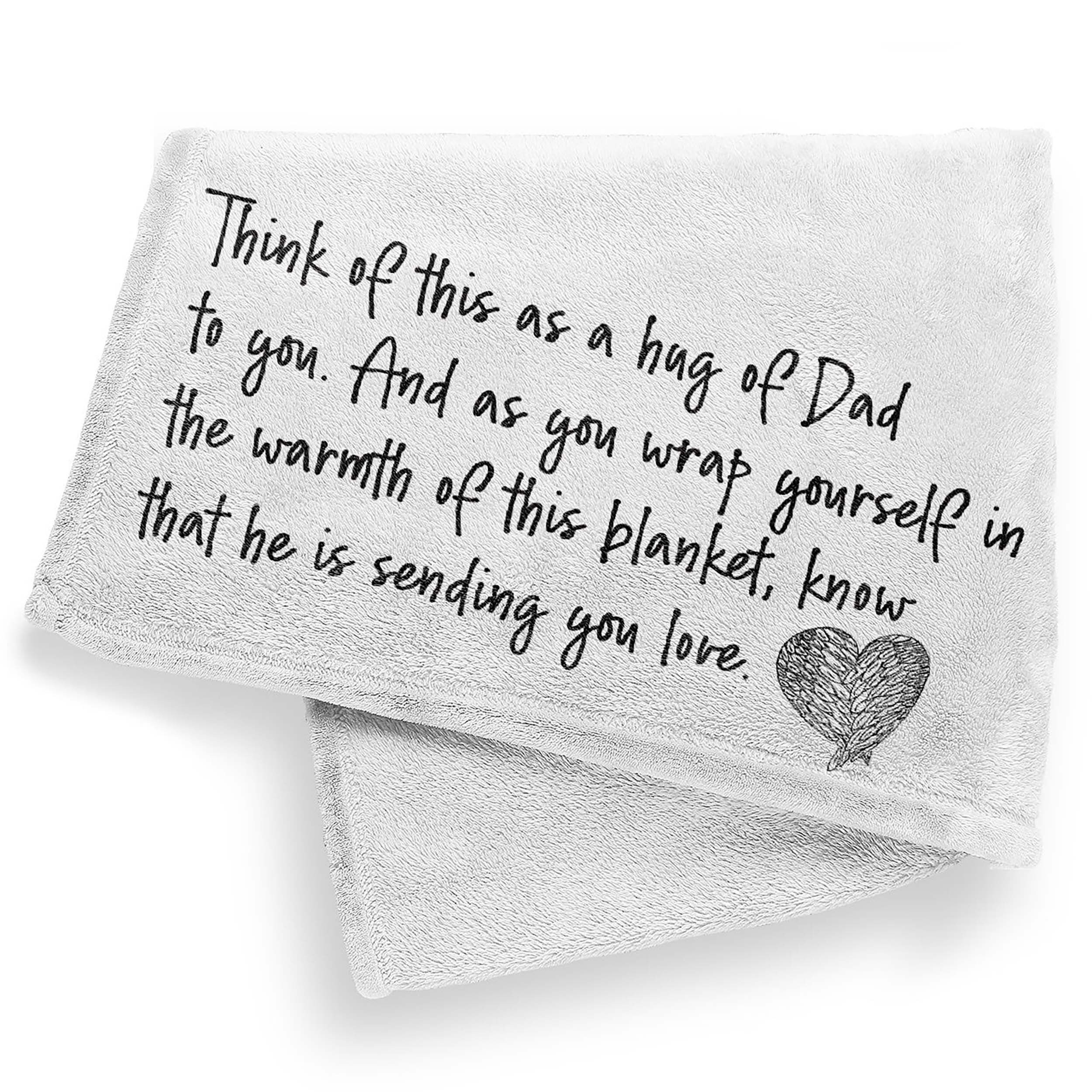 Memorial Loss Dad Blanket, Sympathy Gift, Hugs From Heaven Blanket