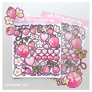Feuille d'autocollants fraises
