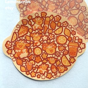 Feuille d'autocollants Vache Citron