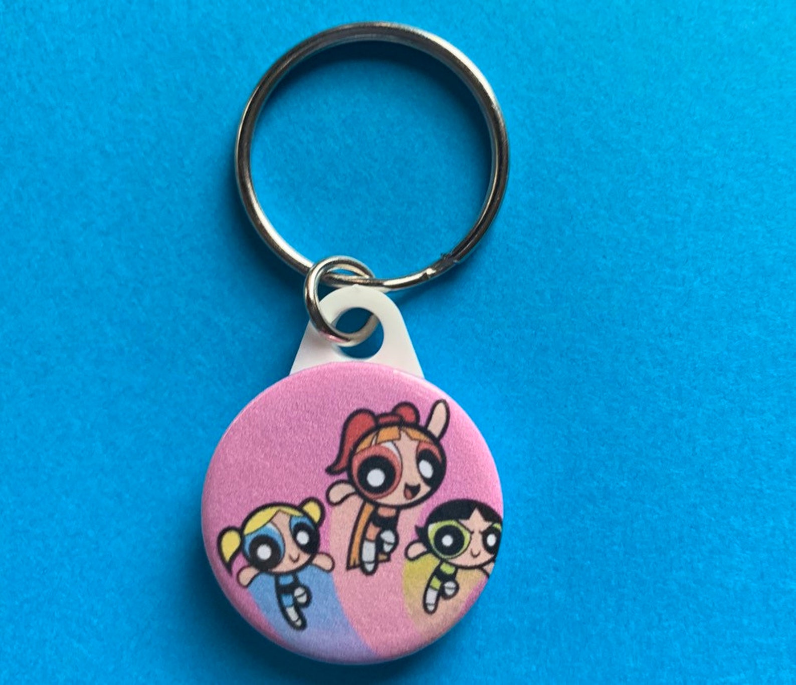 Power Puff Girls keyring 25mm Diameter Etsy
