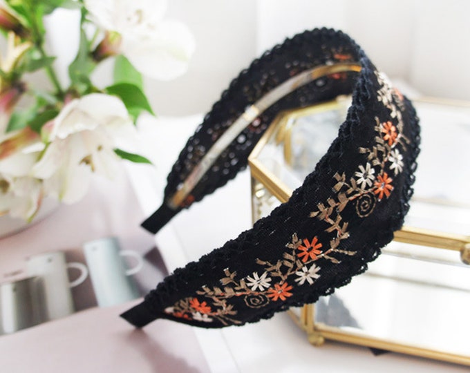 Embroidered Headband headbands for Womenwide - Etsy