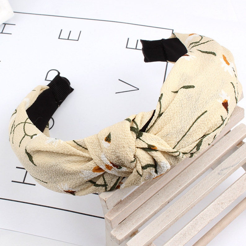Chrysanthemum Headbands for women,Beautiful print knotted headband,wide headbands for women,Adult headband woman,summer Headbands