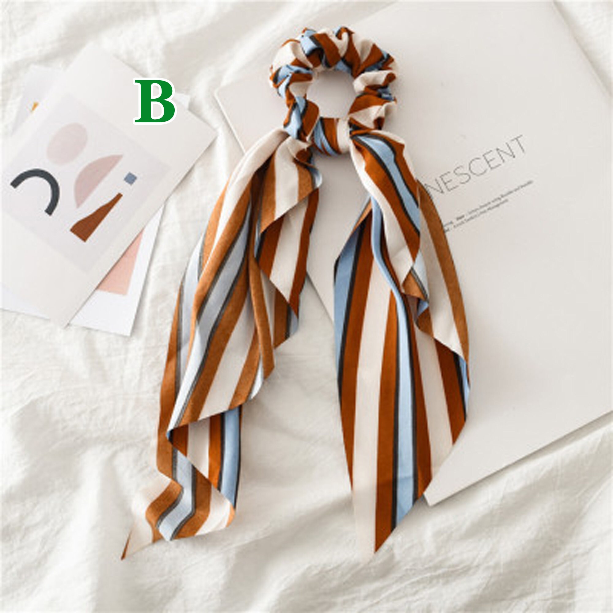 Printed Stripe scrunchies bow hair scrunchie hair scrunchie | Etsy