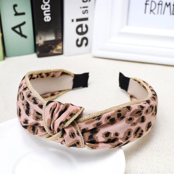 Hair Accessories Women Knot Hairband Leopard Printed Mink hair Knotted Headband