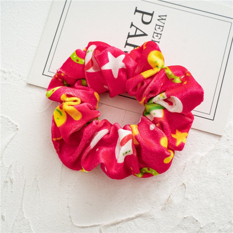 Santa Claus Scrunchie Pack Christmas gift Christmas Hair Scrunchies,snowman scrunchies,snowflake scrunchy,Classic Christmas Scrunchies
