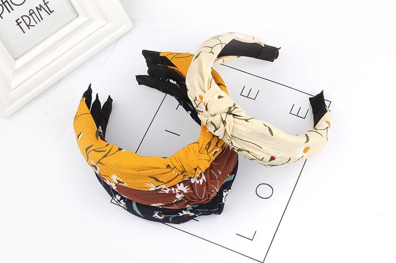 Chrysanthemum Headbands for women,Beautiful print knotted headband,wide headbands for women,Adult headband woman,summer Headbands
