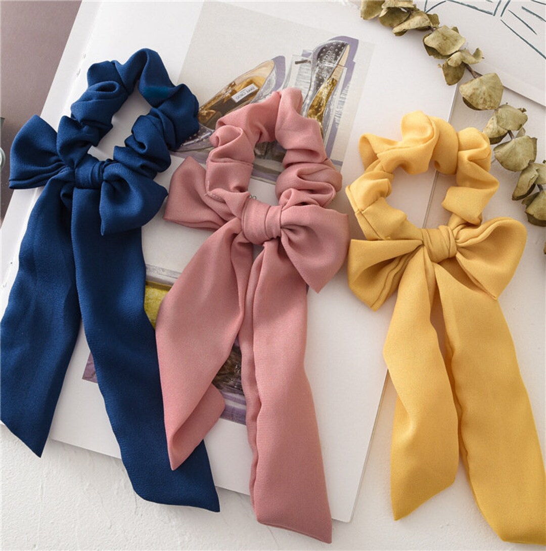 Set of 3solid Color Hair Scarf Scrunchies Hair Scarf - Etsy