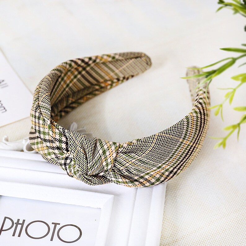 Plaid Headbands for womencheck knotted Headbandstylish Etsy