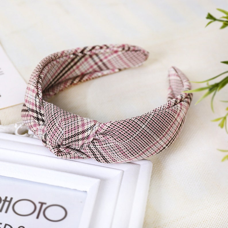 Plaid Headbands for womencheck knotted Headbandstylish Etsy