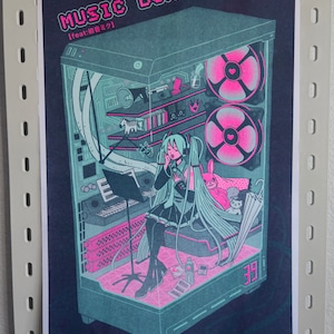 Miku Music Box - wydruk risograficzny