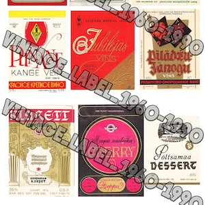 25 #Vintage #Wine #Labels Латвия Литва Эстония - Винтажная бумажная эфемера - Измененные поставки ремесел искусства