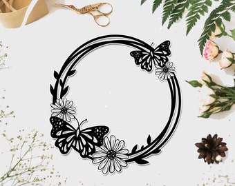 Download Butterfly Wreath Svg Etsy