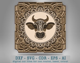 Download Mandala Cow Svg Etsy