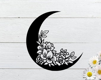 Download Floral Moon Svg Etsy PSD Mockup Templates
