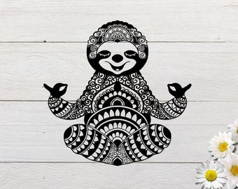 Download Zentangle Meditating Sloth SVG File Let That Shit Go SVG ...