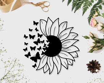 Download Free Butterfly Sunflower Etsy PSD Mockup Template