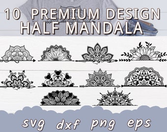 Download Half Mandala Svg Etsy