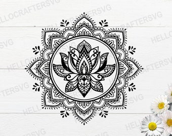Download Mandala Lotus Svg Etsy