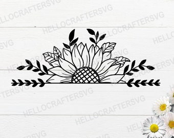 Download Half Sunflower Svg Etsy