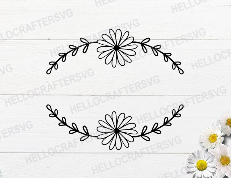 Download Floral Border Svg Flower Wreath Svg Daisy Monogram Svg Hand Drawn Flower Monogram Cut File Paper Party Kids Scrapbooking Vadel Com
