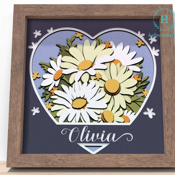 3D Customisable DAISY Svg, DAISY Bouquet Shadow Box Svg - Cricut Files, Cardstock Svg, Silhouette Files - HelloCrafterSvg 3D Customisable DAISY Svg, DAISY Bouquet Shadow Box Svg - Cricut Files, Cardstock Svg, Silhouette Files - HelloCrafterSvg