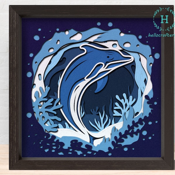 3D Dolphin Svg, Dolphin Shadow Box Svg - Cricut Files, Cardstock Svg, Silhouette Files - HelloCrafterSvg 3D Dolphin Svg, Dolphin Shadow Box Svg - Cricut Files, Cardstock Svg, Silhouette Files - HelloCrafterSvg