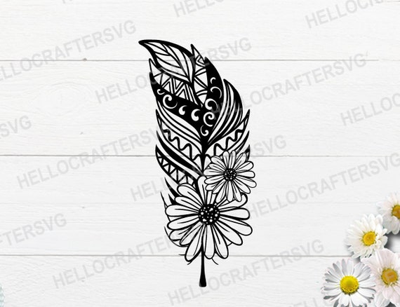 variable Ingenieria Planta Pluma svg Daisy pluma svg Mandala pluma svg pluma tribal - Etsy España