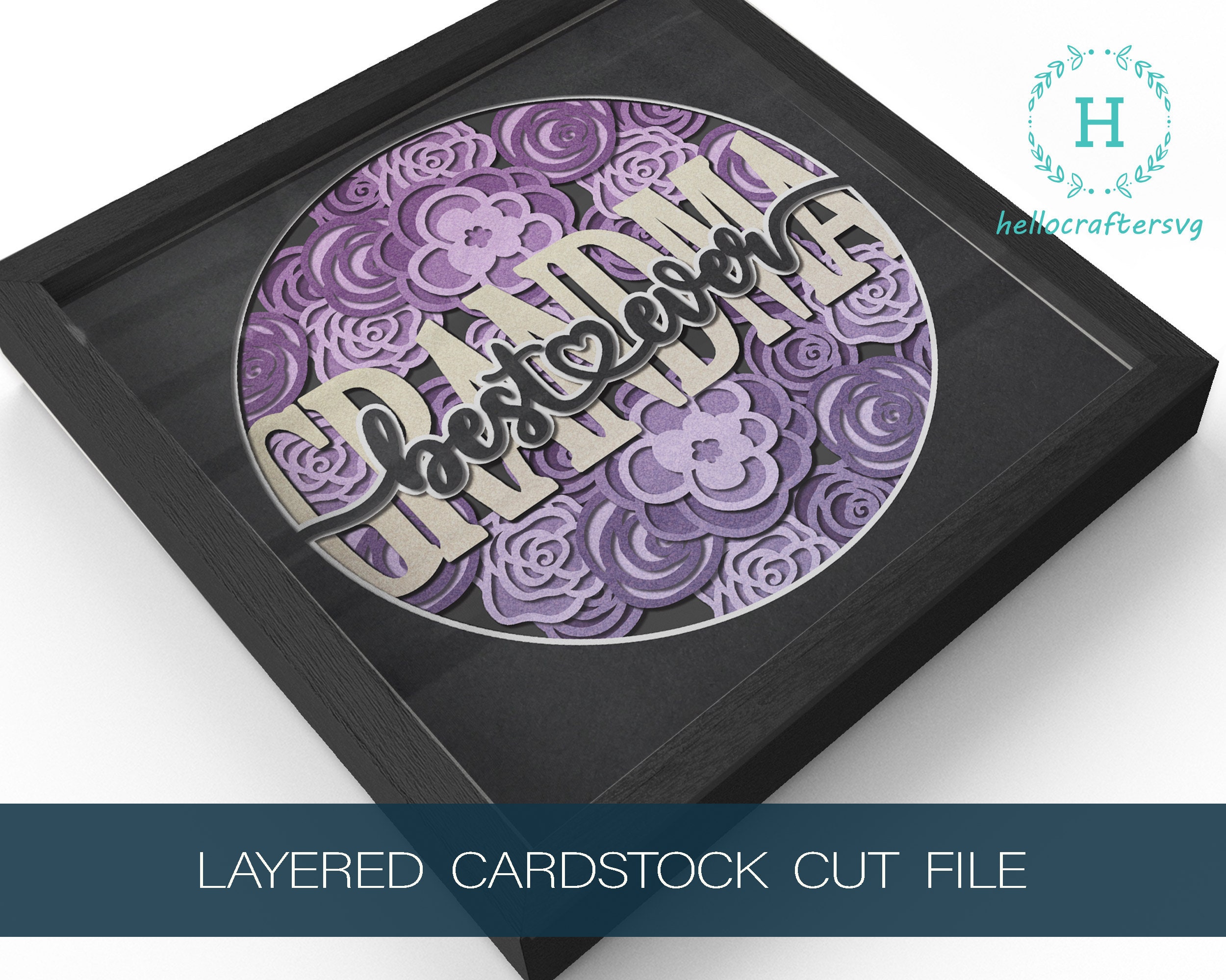 3d Best Ever Grandma Svg Grandma Shadow Box Svg Cricut Etsy