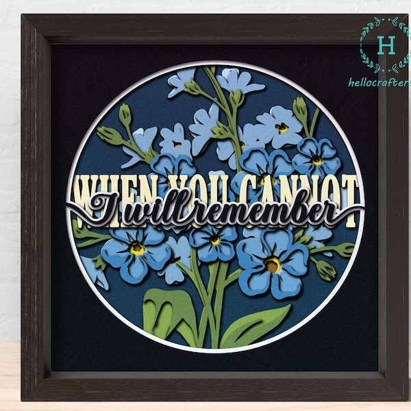 3D Alzheimer Svg, Alzheimer Shadow Box Svg - Cricut Files, Cardstock Svg, Silhouette Files - HelloCrafterSvg