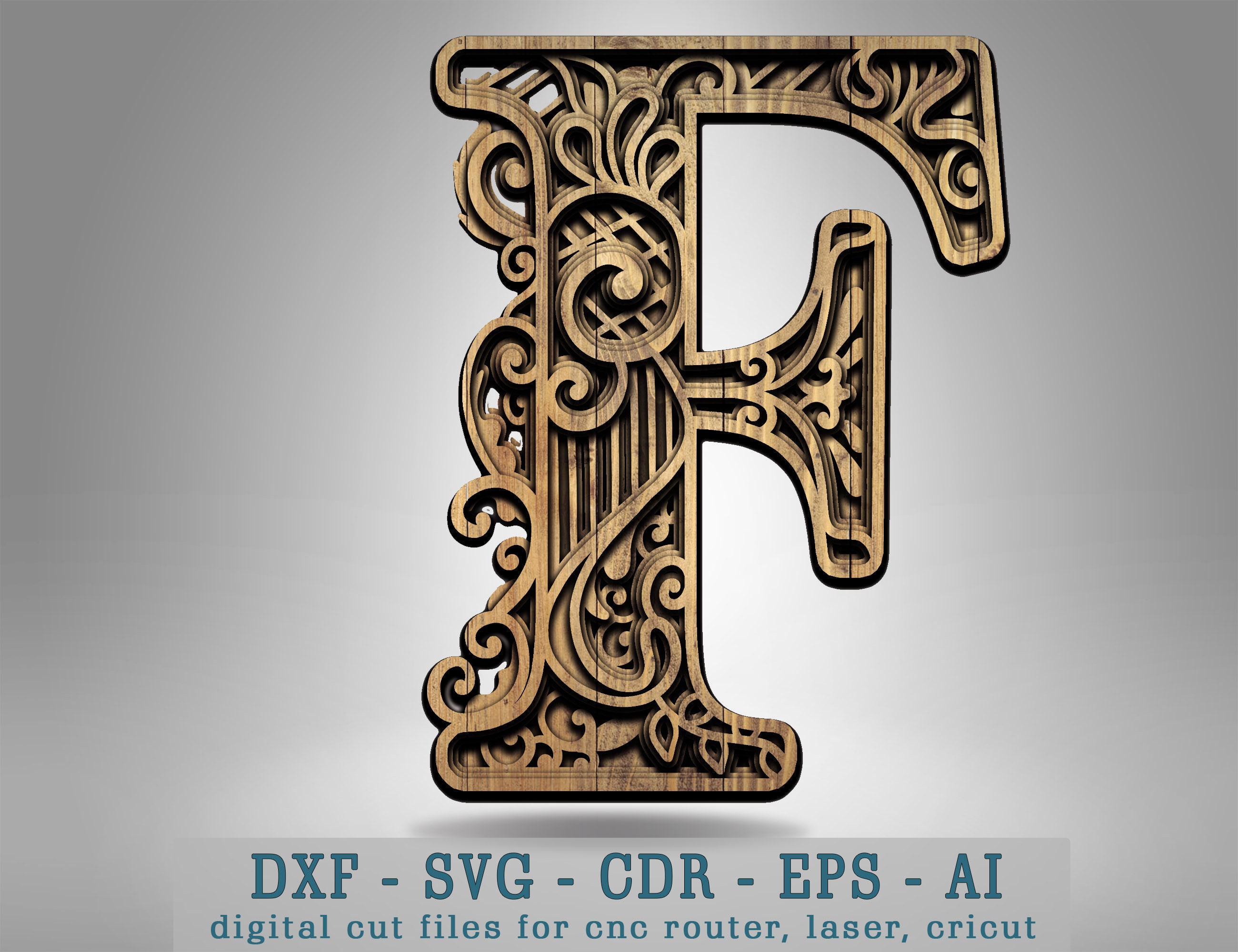 Letter F Laser Cut File SVG Floral Letter SVG svg file Letter