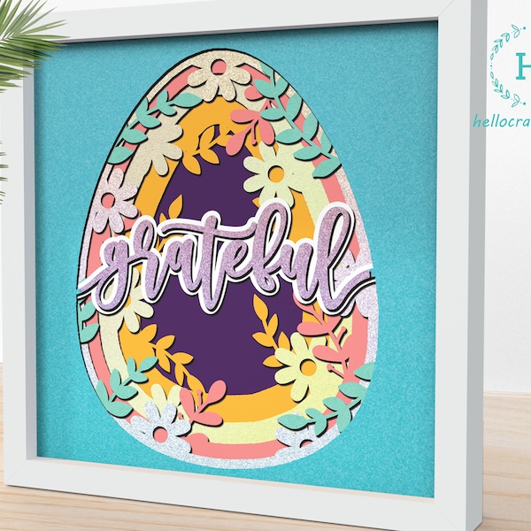 3D Easter GRATEFUL SVG, Easter Svg, EASTER Shadow Box Svg - Cricut Files, Cardstock Svg, Silhouette Files - HelloCrafterSvg