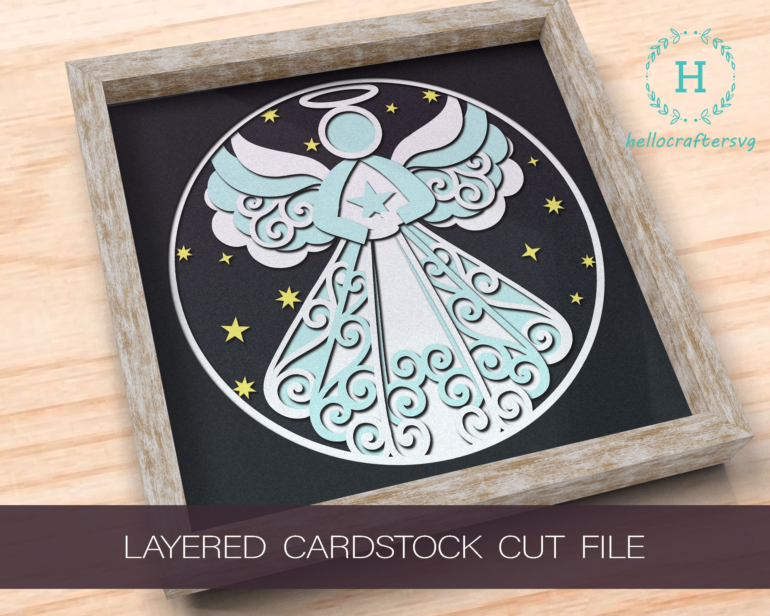 3d Angel Svg Angel Shadow Box Svg Cricut Files Cardstock - Etsy UK
