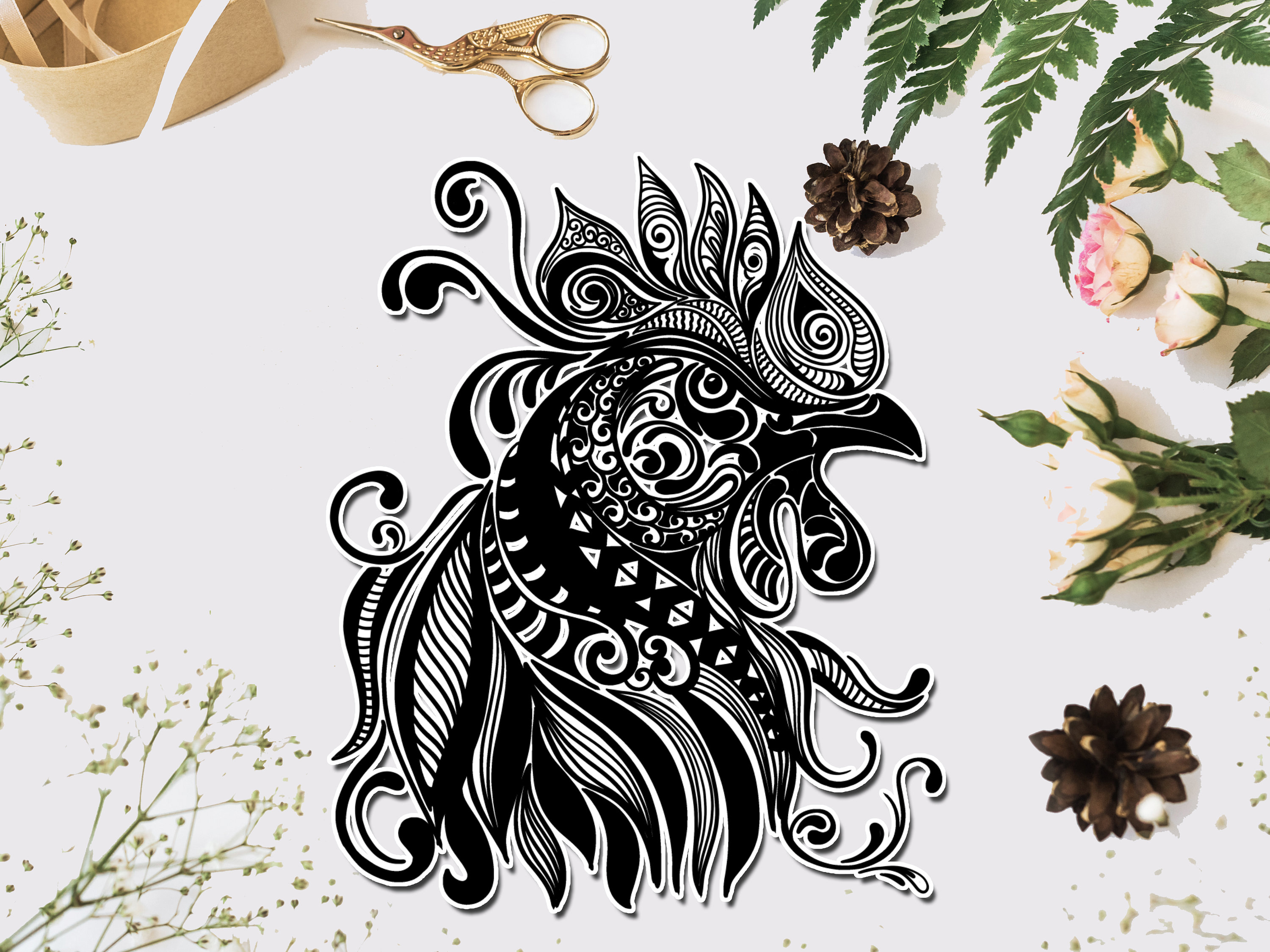 Download Rooster svg Rooster mandala svg for cricut cutter | Etsy